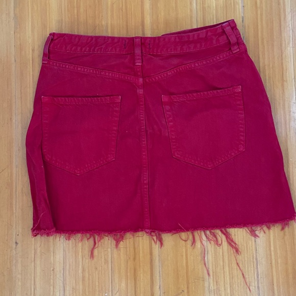Red Denim Skirt - Picture 3 of 3